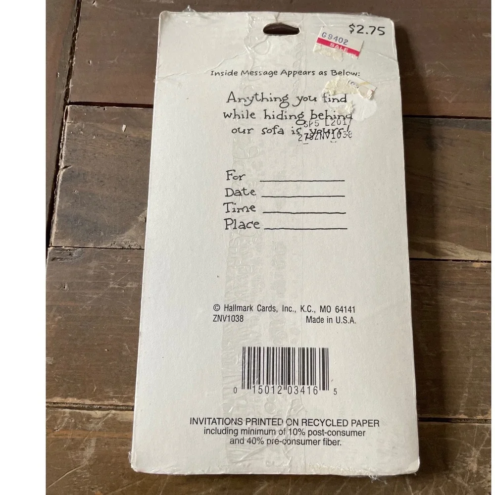 Hallmark Shoebox Greetings Surprise‎ Party Invitations 8ct Blue Vintage New